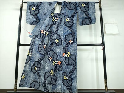 平和屋着物∴夏物　浴衣　有松鳴海絞り　蔦の葉花文　綿　逸品　CABH1242ng