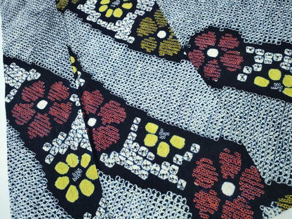 平和屋着物∴夏物　浴衣　有松鳴海絞り　斜線舞花文　綿　逸品　CABH1243ng