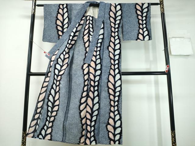 平和屋着物∴夏物　浴衣　有松鳴海絞り　草葉文　綿　逸品　CABH1244ng