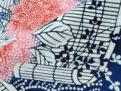 平和屋着物∴夏物　浴衣　注染　流水絵巻花文　日本製　綿　逸品　CABH1247ng