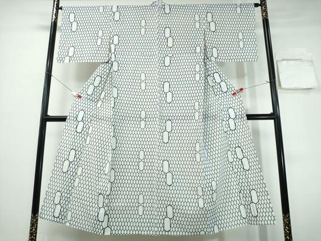 平和屋着物∴夏物　浴衣　綿絽　亀甲文　綿　逸品　CABH1254ng