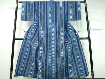 平和屋着物∴夏物　浴衣　枝葉間道　リップル生地　綿　逸品　CABH1256ng