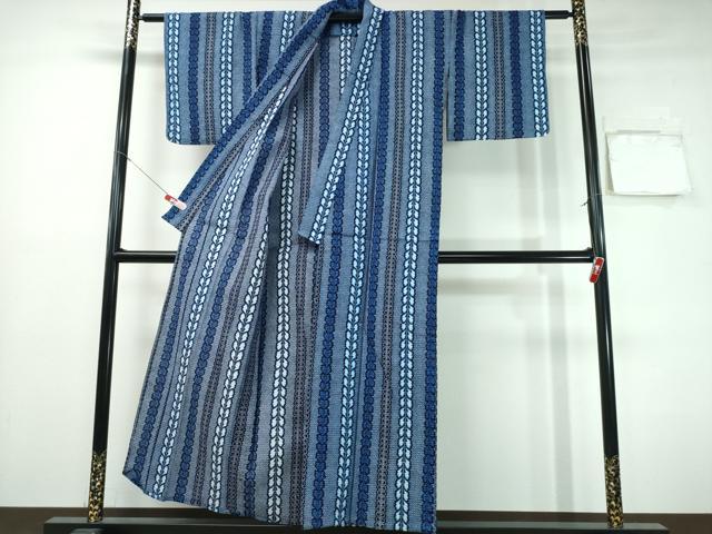 平和屋着物∴夏物　浴衣　枝葉間道　リップル生地　綿　逸品　CABH1256ng