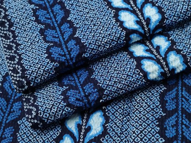 平和屋着物∴夏物　浴衣　枝葉間道　リップル生地　綿　逸品　CABH1256ng