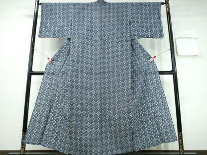 平和屋着物∴夏物　浴衣　花繋ぎ　リップル生地　綿　逸品　CABH1257ng