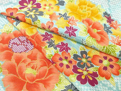 平和屋着物∴夏物　岡重謹製　OKAJIMA　浴衣　綿絽　花丸文　日本製　綿　逸品　CABH1261ng