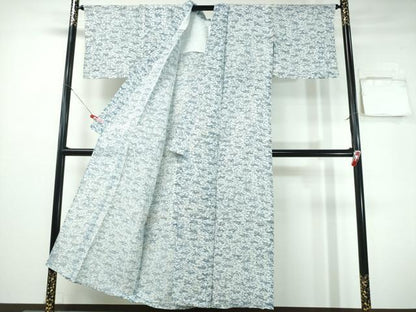 平和屋着物∴夏物　浴衣　綿紅梅　藍　霞枝松　綿　逸品　CABH1266ng