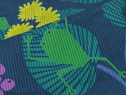 平和屋着物∴夏物　浴衣　カエル　蛙　木の実草花文　綿　逸品　CABH1269ng