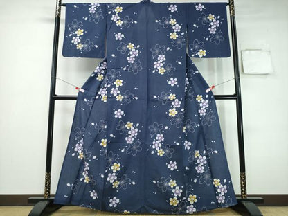 平和屋着物∴夏物　浴衣　舞桜　綿　逸品　CABH1272ng