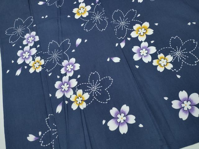 平和屋着物∴夏物　浴衣　舞桜　綿　逸品　CABH1272ng
