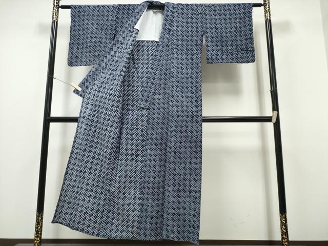 平和屋着物∴夏物　浴衣　有松鳴海絞り　幾何学文様　綿　逸品　CABH1278ng