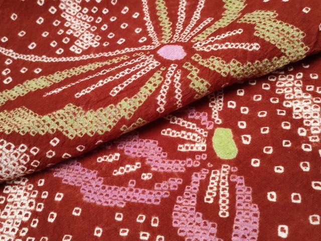 平和屋着物∴夏物　浴衣　有松鳴海絞り　流水舞蝶文　綿　逸品　CABH1279ng