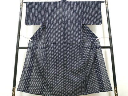 平和屋着物∴夏物　浴衣　有松鳴海絞り　斜線文　綿　逸品　CABH1281ng