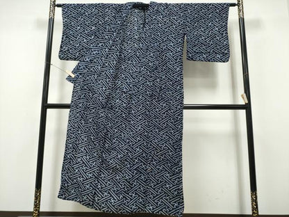 平和屋着物∴夏物　浴衣　有松鳴海絞り　紗綾形地紋　綿　逸品　CABH1282ng