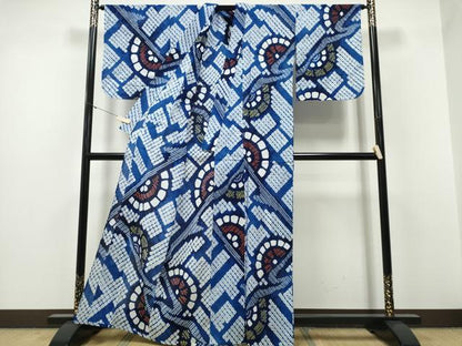 平和屋着物∴夏物　浴衣　有松鳴海絞り　水車　綿　逸品　未使用　CABH1284ng
