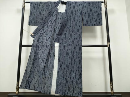 平和屋着物∴夏物　浴衣　有松鳴海絞り　立涌文様　綿　逸品　CABH1286ng