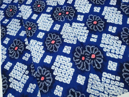 平和屋着物∴夏物　浴衣　有松鳴海絞り　天井菊文　綿　逸品　CABH1288ng