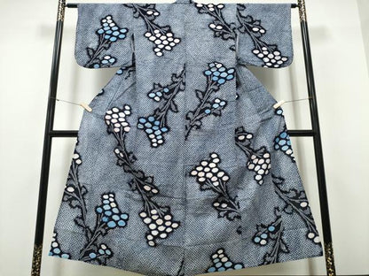 平和屋着物∴夏物　浴衣　有松鳴海絞り　枝花文　綿　逸品　CABH1290ng