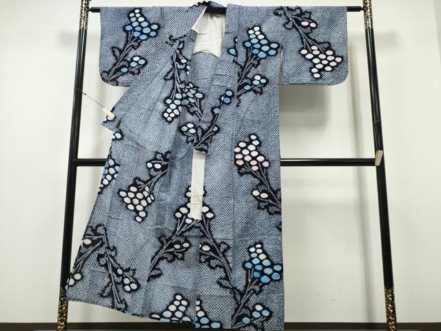 平和屋着物∴夏物　浴衣　有松鳴海絞り　枝花文　綿　逸品　CABH1290ng