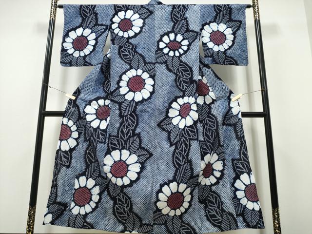 平和屋着物∴夏物　浴衣　有松鳴海絞り　菊文　綿　逸品　CABH1291ng