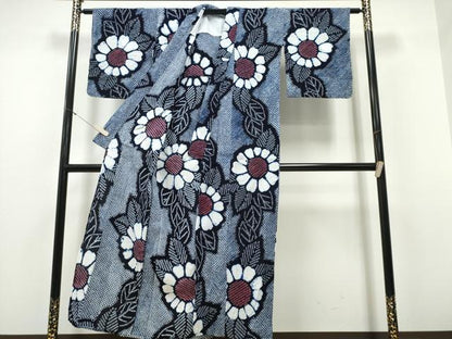 平和屋着物∴夏物　浴衣　有松鳴海絞り　菊文　綿　逸品　CABH1291ng