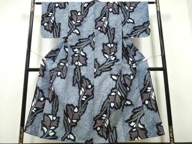 平和屋着物∴夏物　浴衣　有松鳴海絞り　草花文　綿　逸品　CABH1292ng