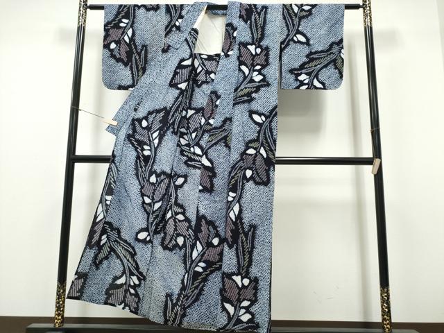 平和屋着物∴夏物　浴衣　有松鳴海絞り　草花文　綿　逸品　CABH1292ng