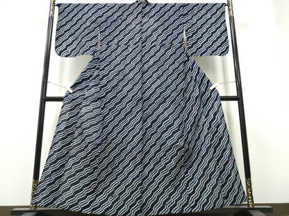 平和屋着物∴夏物　浴衣　有松鳴海絞り　斜線文　綿　逸品　CABH1296ng