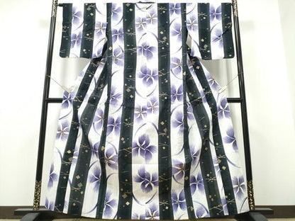 平和屋着物∴夏物　浴衣　撫子　間道　金彩　綿　逸品　CABH1298ng