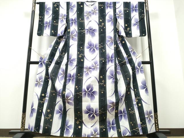 平和屋着物∴夏物　浴衣　撫子　間道　金彩　綿　逸品　CABH1298ng