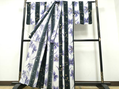 平和屋着物∴夏物　浴衣　撫子　間道　金彩　綿　逸品　CABH1298ng
