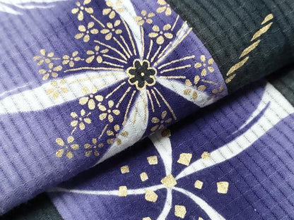 平和屋着物∴夏物　浴衣　撫子　間道　金彩　綿　逸品　CABH1298ng