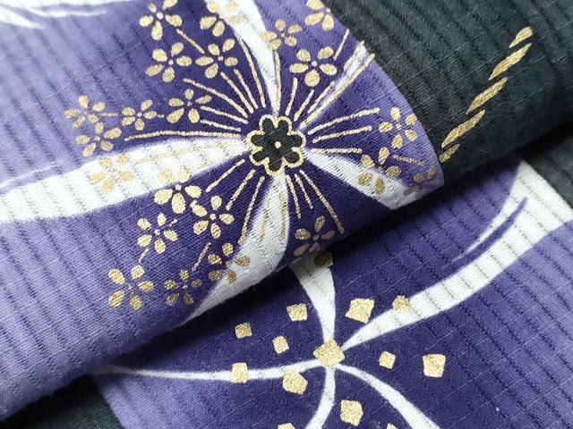 平和屋着物∴夏物　浴衣　撫子　間道　金彩　綿　逸品　CABH1298ng