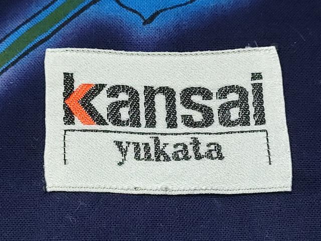平和屋着物∴世界的ファッションデザイナー　山本寛斎　kansaiブランド　夏物　浴衣　牡丹　綿　逸品　CABH1299ng