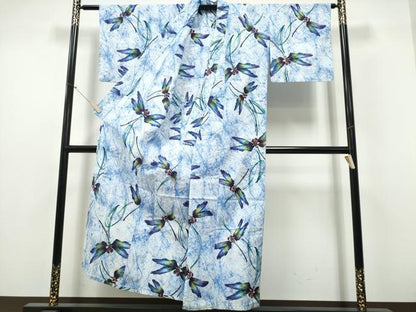平和屋着物∴夏物　浴衣　注染　手縫い　蜻蛉　トンボ　綿　逸品　CABH1300ng