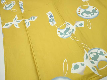 平和屋着物∴夏物　浴衣　注染　金魚　風鈴　綿　逸品　CABH1303ng