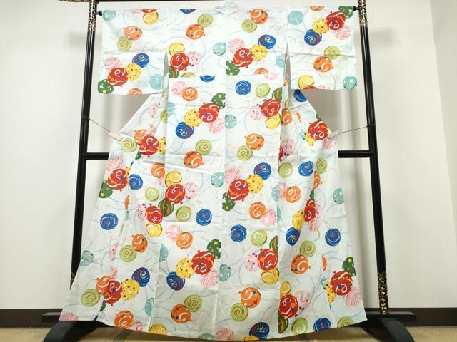 平和屋着物∴夏物　浴衣　綿紅梅　水風船　綿　逸品　CABH1304ng