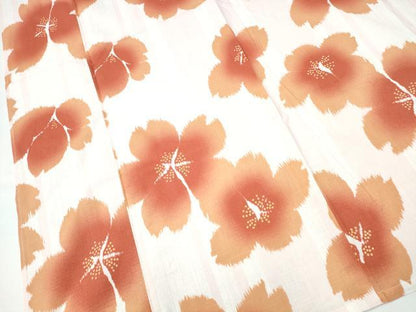 平和屋着物∴夏物　浴衣　綿紅梅　舞桜　綿　逸品　CABH1305ng