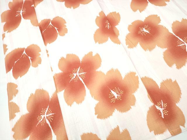 平和屋着物∴夏物　浴衣　綿紅梅　舞桜　綿　逸品　CABH1305ng