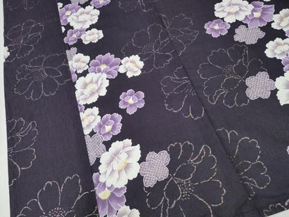 平和屋着物∴夏物　浴衣　牡丹　ラメ　金彩　綿　逸品　CABH1306ng