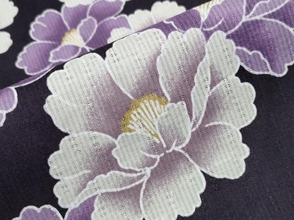 平和屋着物∴夏物　浴衣　牡丹　ラメ　金彩　綿　逸品　CABH1306ng