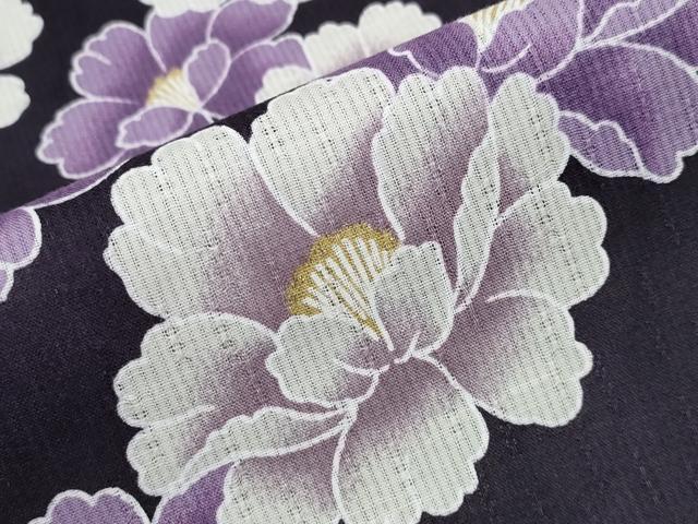 平和屋着物∴夏物　浴衣　牡丹　ラメ　金彩　綿　逸品　CABH1306ng
