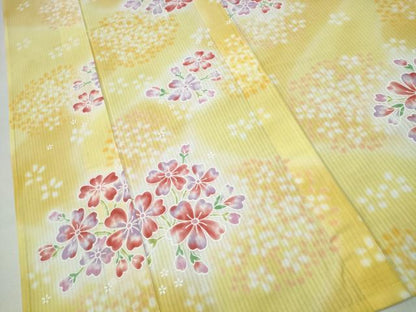 平和屋着物∴夏物　浴衣　草花文　綿　逸品　CABH1310ng