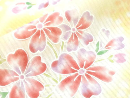 平和屋着物∴夏物　浴衣　草花文　綿　逸品　CABH1310ng