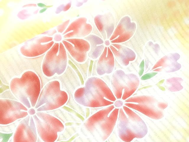 平和屋着物∴夏物　浴衣　草花文　綿　逸品　CABH1310ng