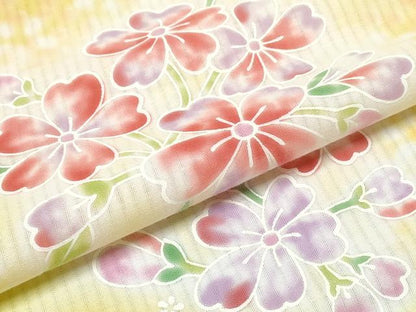 平和屋着物∴夏物　浴衣　草花文　綿　逸品　CABH1310ng