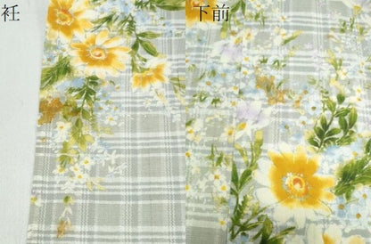 平和屋着物∴夏物　浴衣　手縫い　花束文　日本製　綿　逸品　CABH1311ng