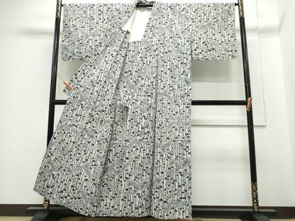 平和屋着物∴夏物　浴衣　注染　手縫い　枝松文　日本製　綿　逸品　CABH1312ng