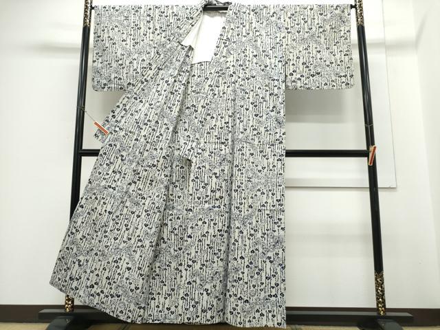 平和屋着物∴夏物　浴衣　注染　手縫い　枝松文　日本製　綿　逸品　CABH1312ng