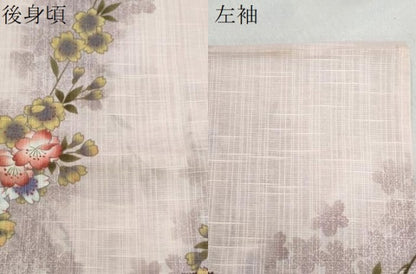 平和屋着物∴夏物　浴衣　源氏車枝垂れ桜　綿　逸品　未使用　CABH1314ng
